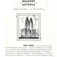 &quot;The Waldorf Astoria  Fine Living... a la Carte&quot;